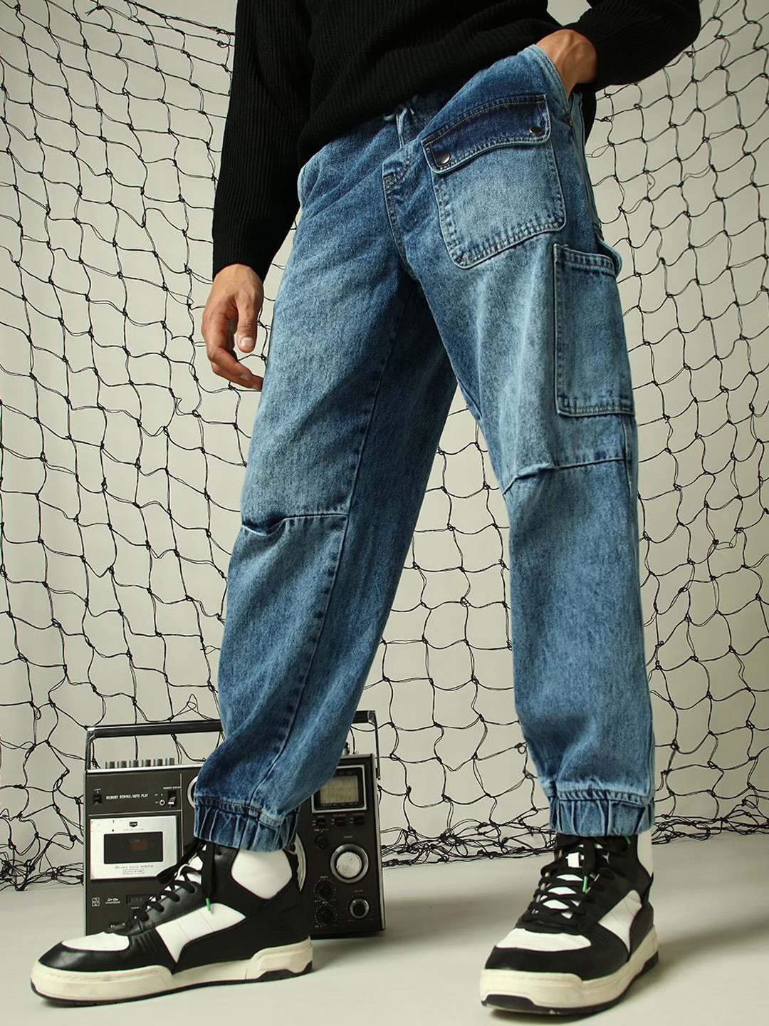 Hubberholme Men Loose Fit Heavy Faded utility pockets cargo jogger Jeans, Blue
Hubberholme Men Loose Fit Heavy Faded utility pockets cargo jogger Jeans, Blue