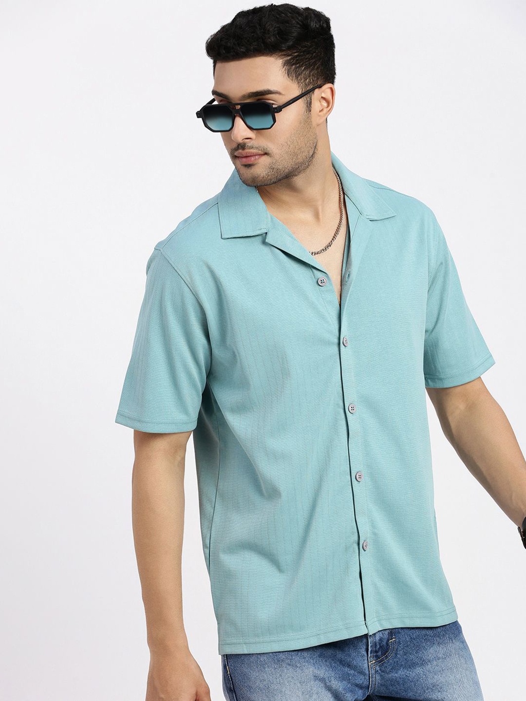 SHOWOFF Men Comfort Cuban Collar Solid Cotton Relaxed Fit Casual Shirt, Sea green
SHOWOFF Men Comfort Cuban Collar Solid Cotton Relaxed Fit Casual Shirt, Sea green