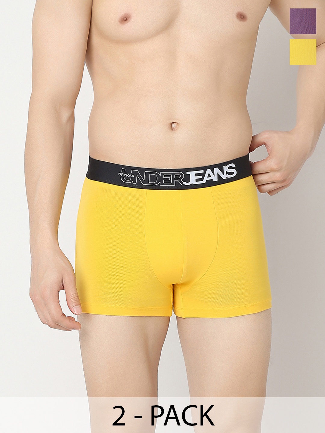 Underjeans by Spykar Men Mid-Rise Trunks UJNRPTC056YELOWDULLPURPLE-YELOWDULLPURPLE, Purple
Underjeans by Spykar Men Mid-Rise Trunks UJNRPTC056YELOWDULLPURPLE-YELOWDULLPURPLE, Purple
