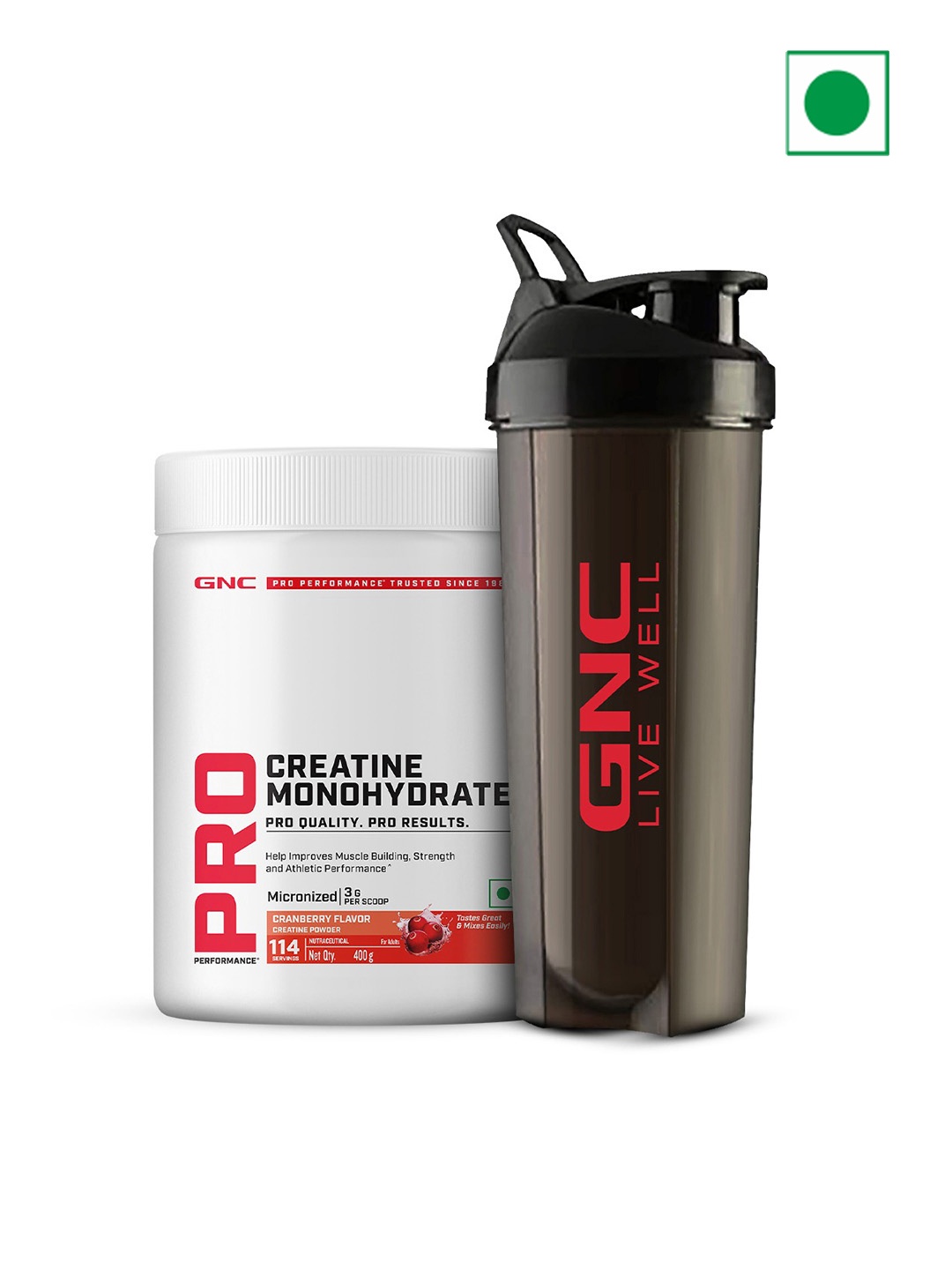 GNC Cranberry Pro Performance Creatine Monohydrate Micronized Powder - 400 gm& Shaker, White
GNC Cranberry Pro Performance Creatine Monohydrate Micronized Powder - 400 gm& Shaker, White