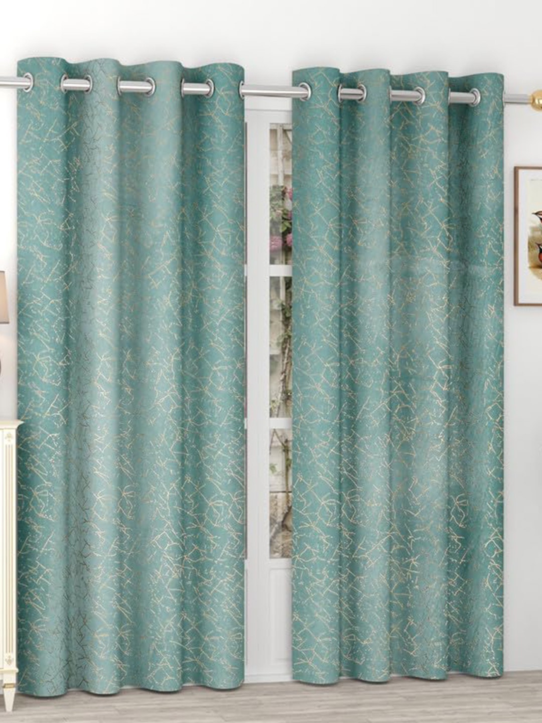 RIDHAAN Blue & Gold-Toned 2 Pieces Self Design Velvet Black Out Door Curtains
RIDHAAN Blue & Gold-Toned 2 Pieces Self Design Velvet Black Out Door Curtains