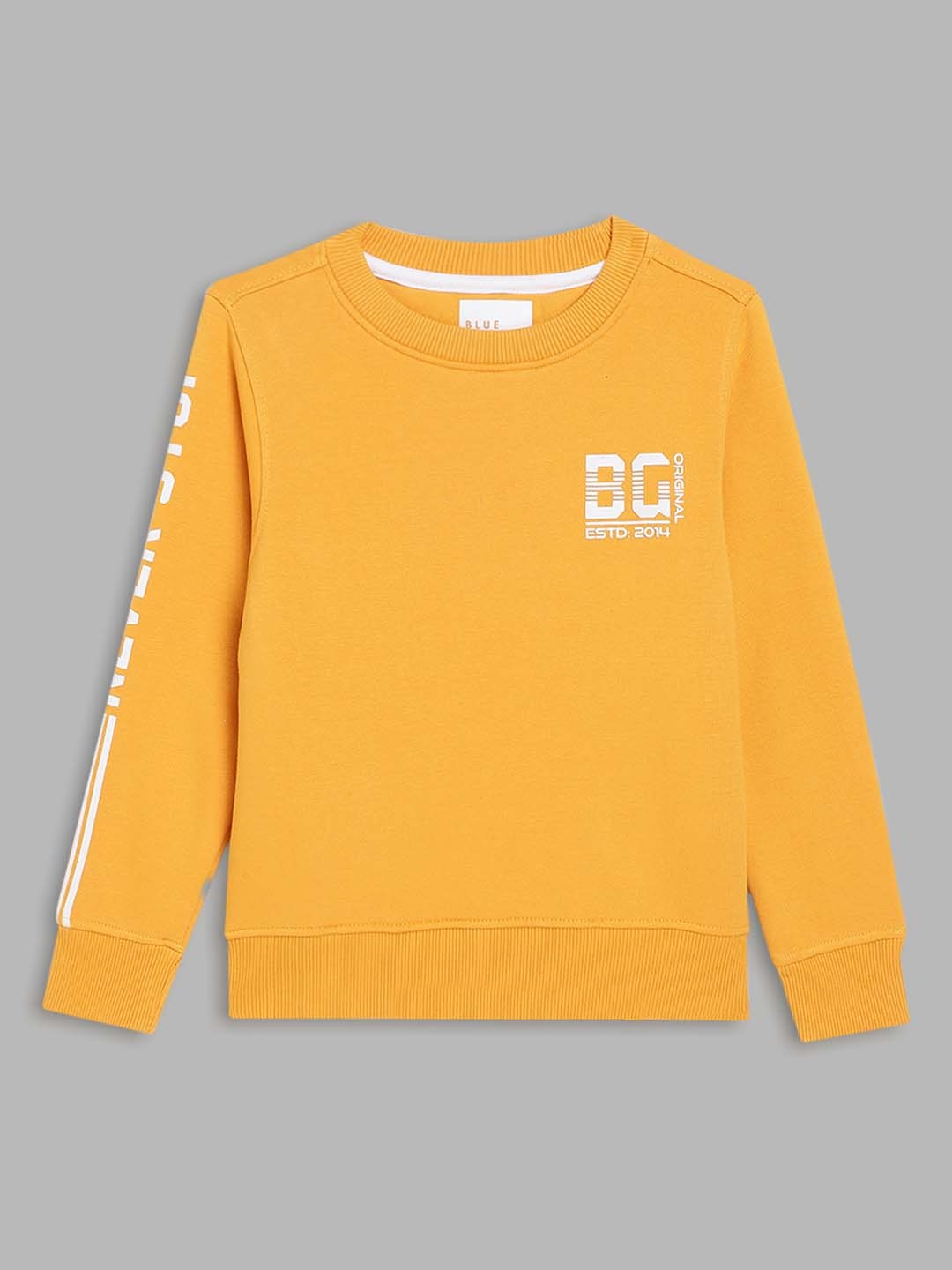 Blue Giraffe Boys Typography Printed Round Neck Cotton Pullover Ribbed Sweatshirt, Yellow
Blue Giraffe Boys Typography Printed Round Neck Cotton Pullover Ribbed Sweatshirt, Yellow
