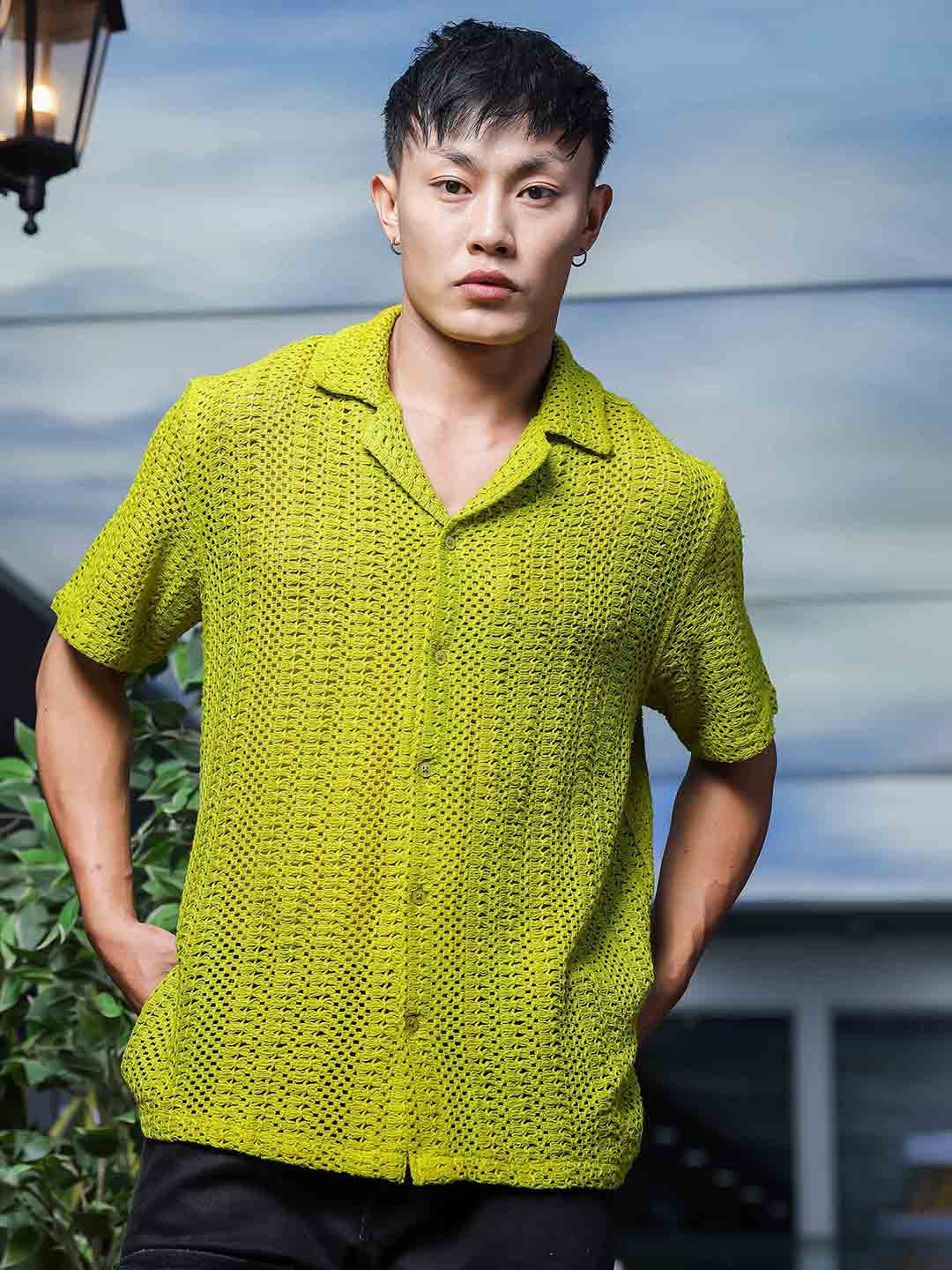 House of Koala Unisex Classic Cuban Collar Checked Cotton Oversized Casual Shirt, Lime green
House of Koala Unisex Classic Cuban Collar Checked Cotton Oversized Casual Shirt, Lime green