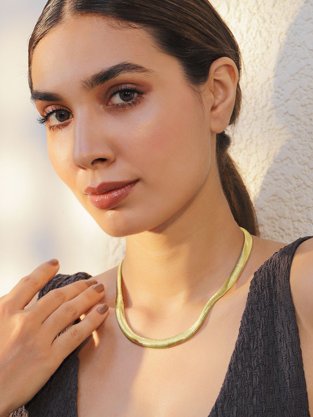 Rubans 18K Gold-Plated StainlesSteel TarnishFree Waterproof Demi-Fine Snake Chain Necklace
Rubans 18K Gold-Plated StainlesSteel TarnishFree Waterproof Demi-Fine Snake Chain Necklace