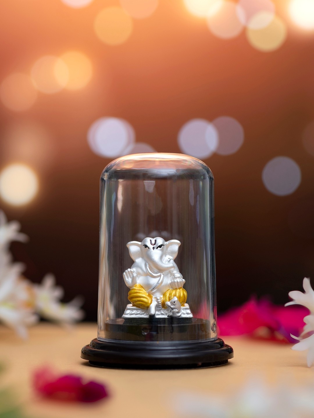Zavya Silver Toned & Gold Toned Lord Ganesha 92.5 Sterling Silver Religious Idol Showpiece
Zavya Silver Toned & Gold Toned Lord Ganesha 92.5 Sterling Silver Religious Idol Showpiece