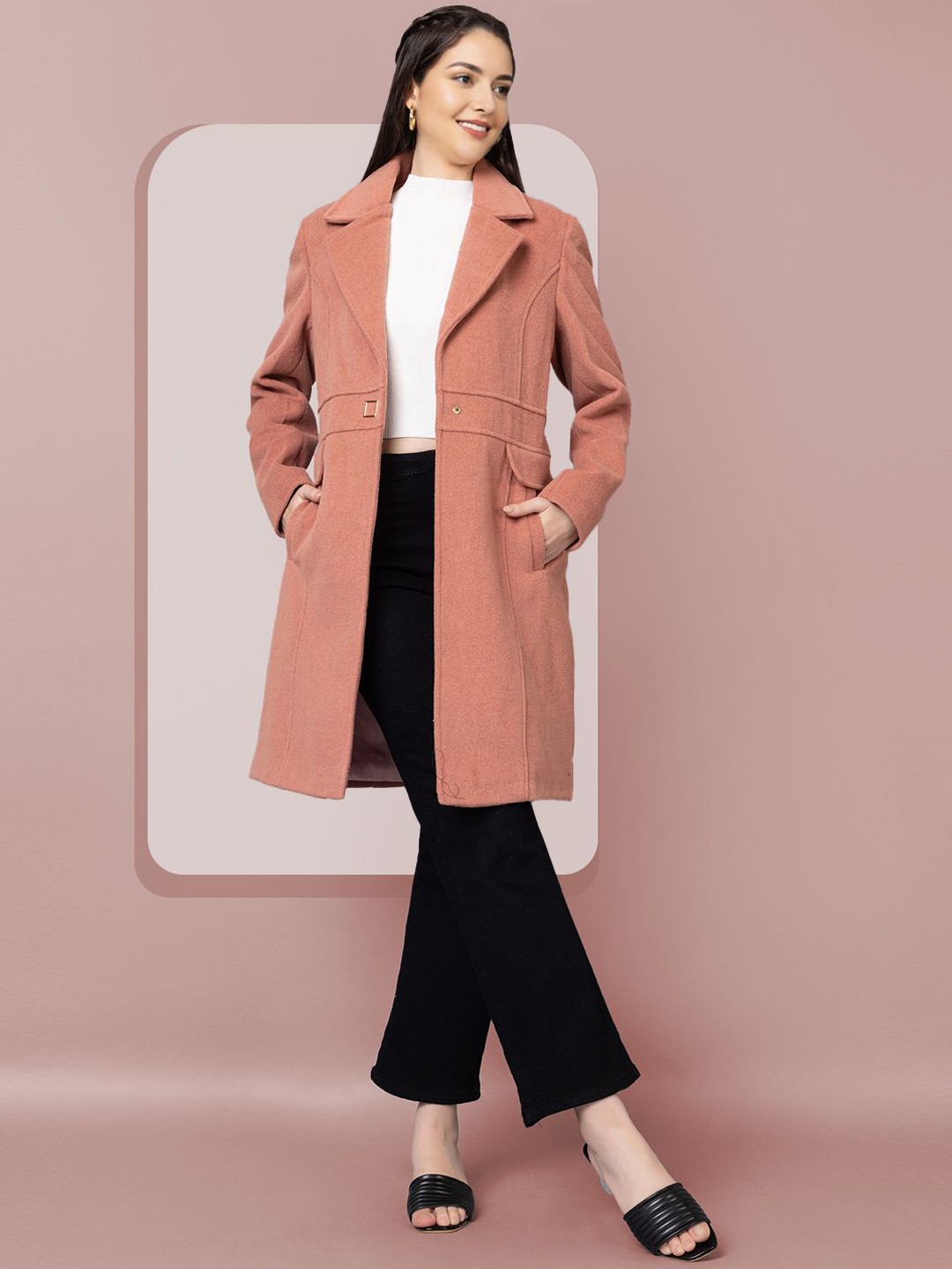The Roadster Lifestyle Co. Women Solid Winter Wear Notch Lapel Collar Wool Overcoat, Peach
The Roadster Lifestyle Co. Women Solid Winter Wear Notch Lapel Collar Wool Overcoat, Peach