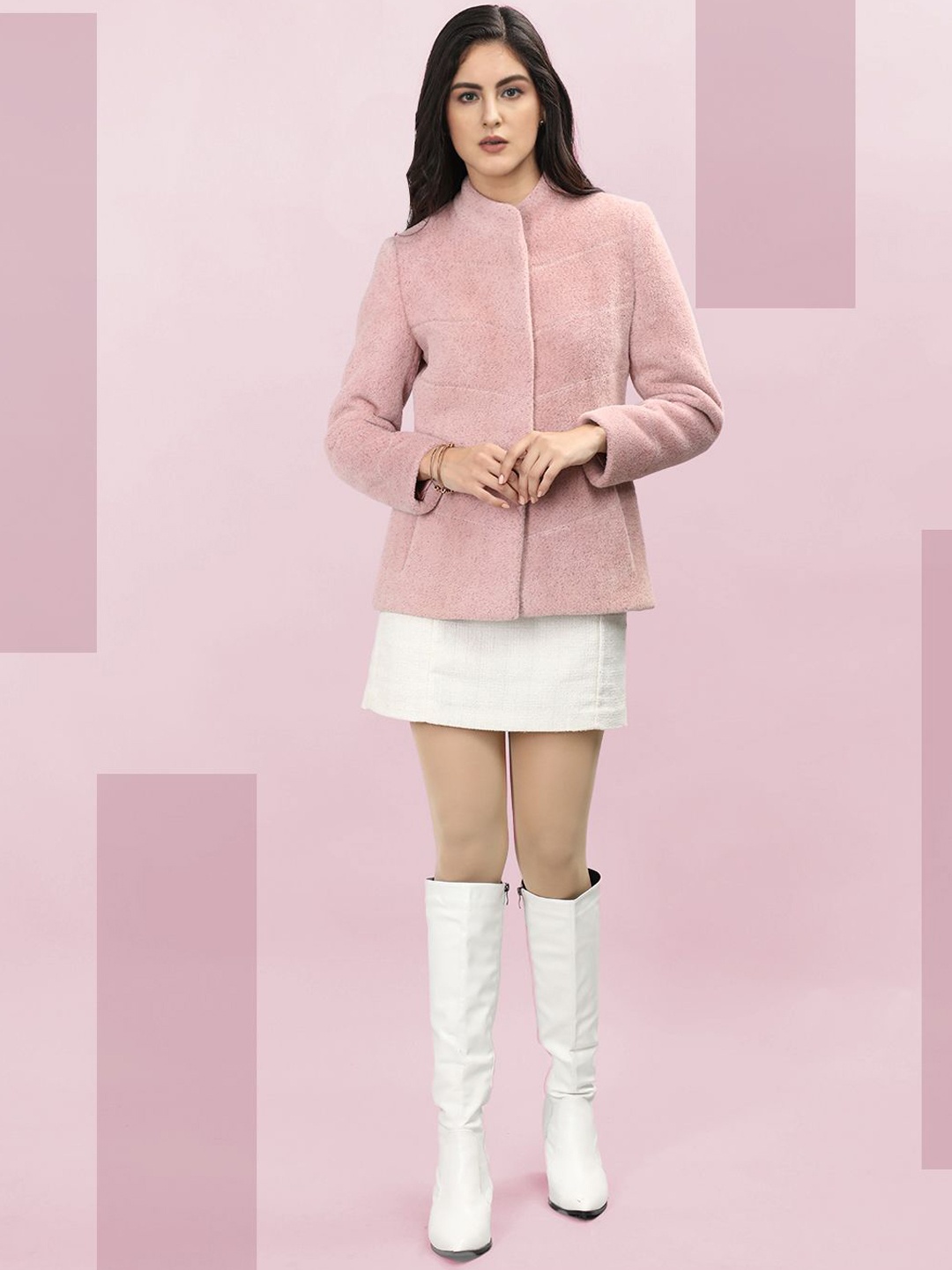 The Roadster Lifestyle Co. Women Self Design Single Breasted Woollen Overcoat, Peach
The Roadster Lifestyle Co. Women Self Design Single Breasted Woollen Overcoat, Peach