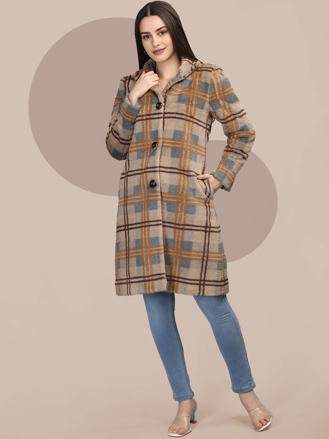 The Roadster Lifestyle Co. Women Checked Single Breasted Woollen Overcoat, Beige
The Roadster Lifestyle Co. Women Checked Single Breasted Woollen Overcoat, Beige