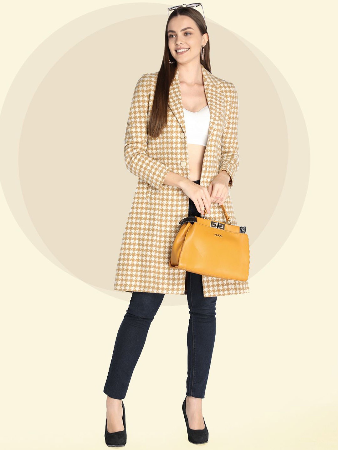 The Roadster Lifestyle Co. Women Checked Single Breasted Woollen Overcoat, White
The Roadster Lifestyle Co. Women Checked Single Breasted Woollen Overcoat, White