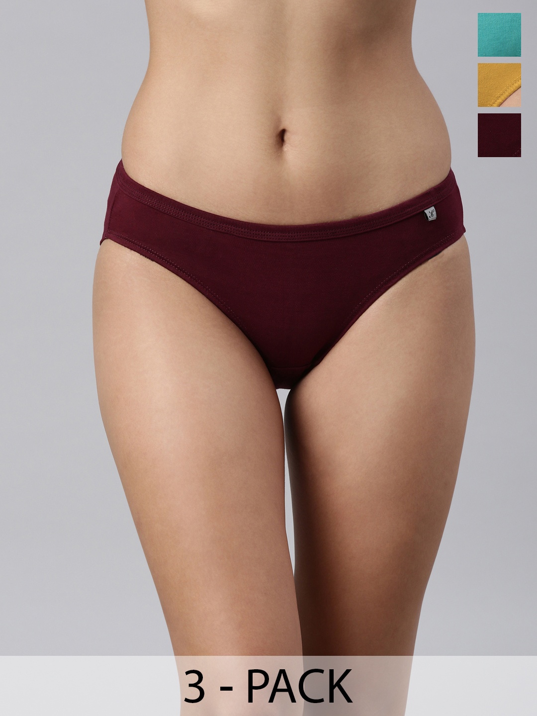Kryptic Pack Of 3 Pure Cotton Mid-Rise Bikini BriefsKRWBR606_601_610_R4, Burgundy
Kryptic Pack Of 3 Pure Cotton Mid-Rise Bikini BriefsKRWBR606_601_610_R4, Burgundy