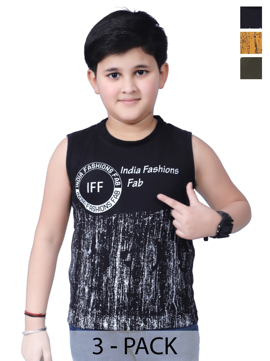 INDIA FASHION FAB Boys Pack Of 3 Typography Printed Round Neck Cotton T-shirts, Multi
INDIA FASHION FAB Boys Pack Of 3 Typography Printed Round Neck Cotton T-shirts, Multi