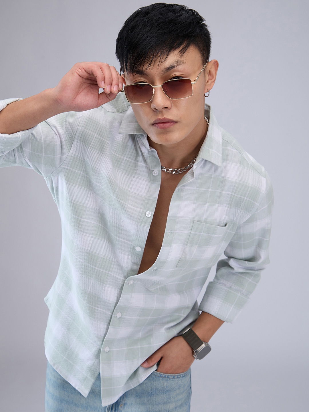VASTRADO Men Classic Cutaway Collar Tartan Checked Cotton Slim Fit Casual Shirt, White
VASTRADO Men Classic Cutaway Collar Tartan Checked Cotton Slim Fit Casual Shirt, White