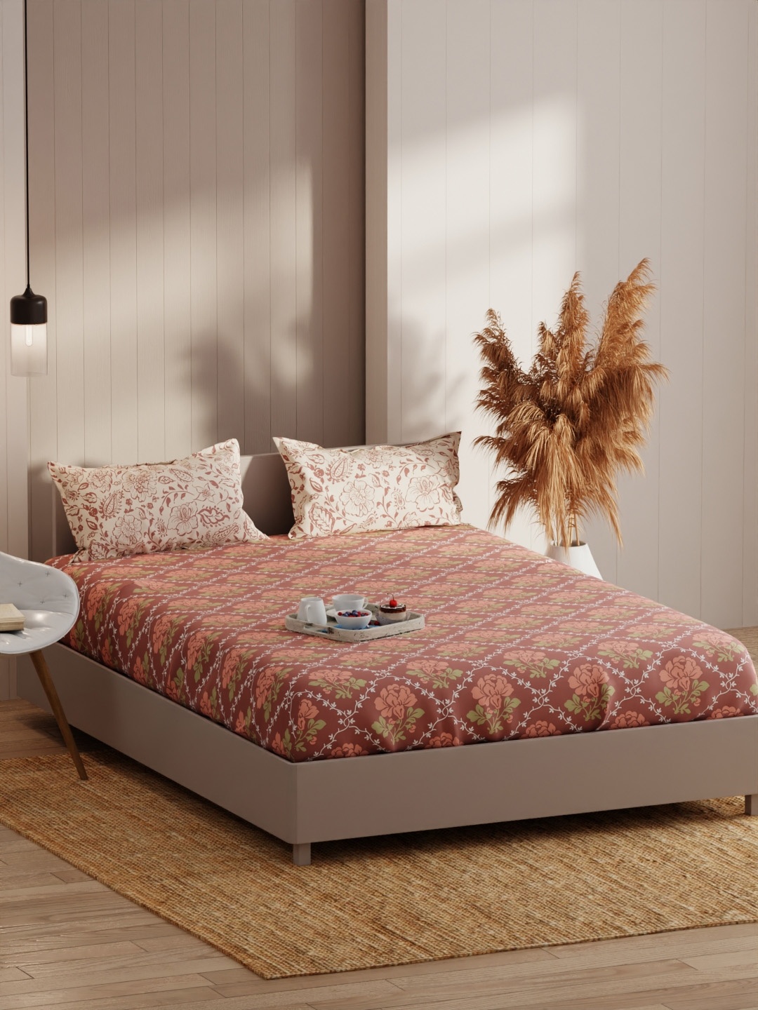 KOPA Brown Floral 152 TC Microfiber Fitted Queen Bedsheet Set 1.80 m x 1.98 m x 25 cm
KOPA Brown Floral 152 TC Microfiber Fitted Queen Bedsheet Set 1.80 m x 1.98 m x 25 cm