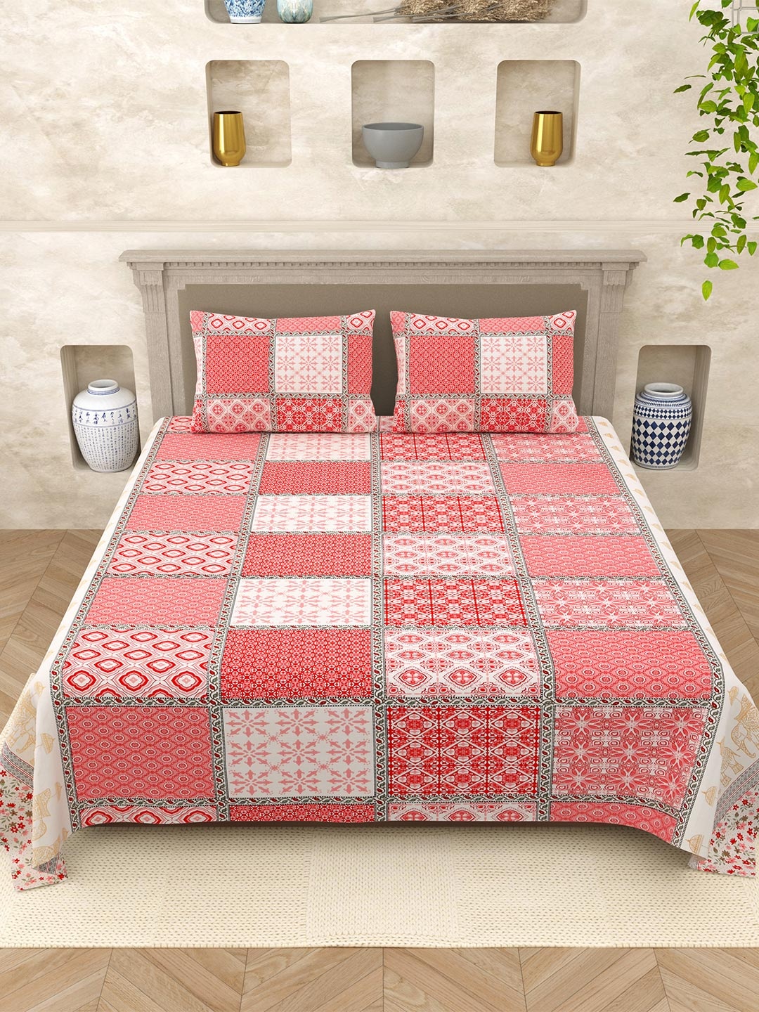 Varde Elegant Selection Red Floral Pure Cotton 210 TC Queen Bedsheet Set 2.20m x 2.65m
Varde Elegant Selection Red Floral Pure Cotton 210 TC Queen Bedsheet Set 2.20m x 2.65m