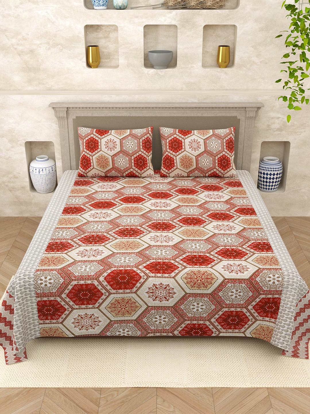 Varde Elegant Selection Beige Floral Pure Cotton 210 TC Queen Bedsheet Set 2.20m x 2.65m
Varde Elegant Selection Beige Floral Pure Cotton 210 TC Queen Bedsheet Set 2.20m x 2.65m