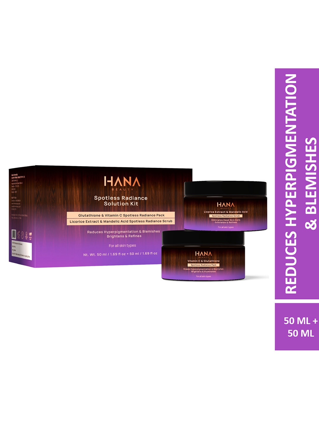 Hana Beauty Spotless Radiance Solution Kit - Face Scrub & Face Pack - 50g Each, Off white
Hana Beauty Spotless Radiance Solution Kit - Face Scrub & Face Pack - 50g Each, Off white