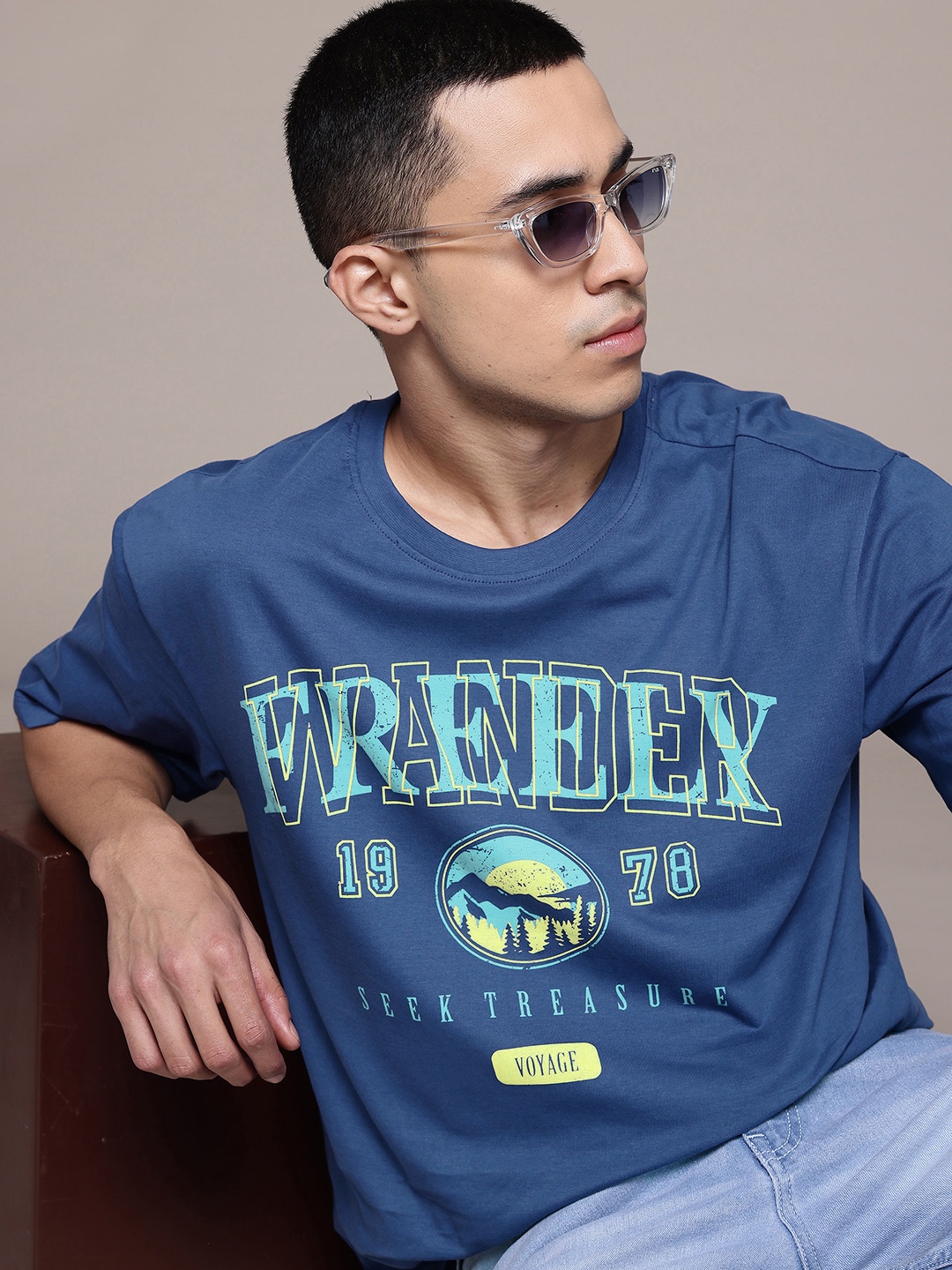 The Roadster Lifestyle Co. Typography Print Drop-Shoulder Relaxed Fit Cotton T-shirt, Blue
The Roadster Lifestyle Co. Typography Print Drop-Shoulder Relaxed Fit Cotton T-shirt, Blue