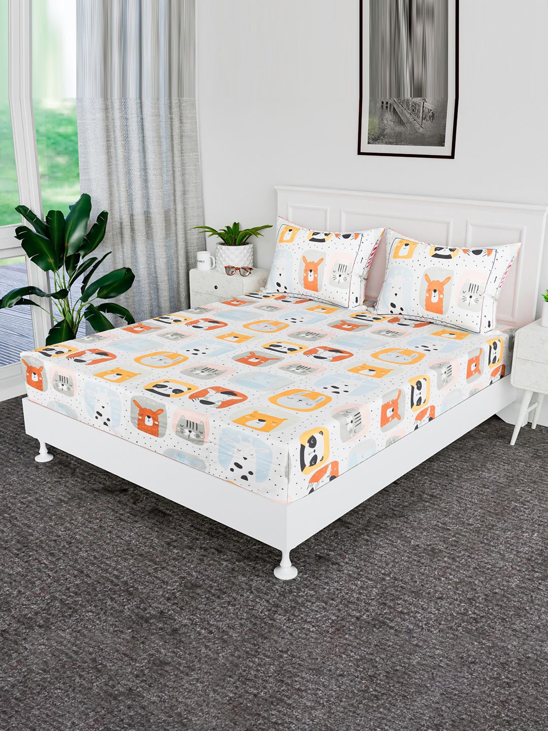 Kuber Industries Blue Geometric 120 TC Cotton Fitted Queen Bedsheet & 2 Pillow Covers
Kuber Industries Blue Geometric 120 TC Cotton Fitted Queen Bedsheet & 2 Pillow Covers
