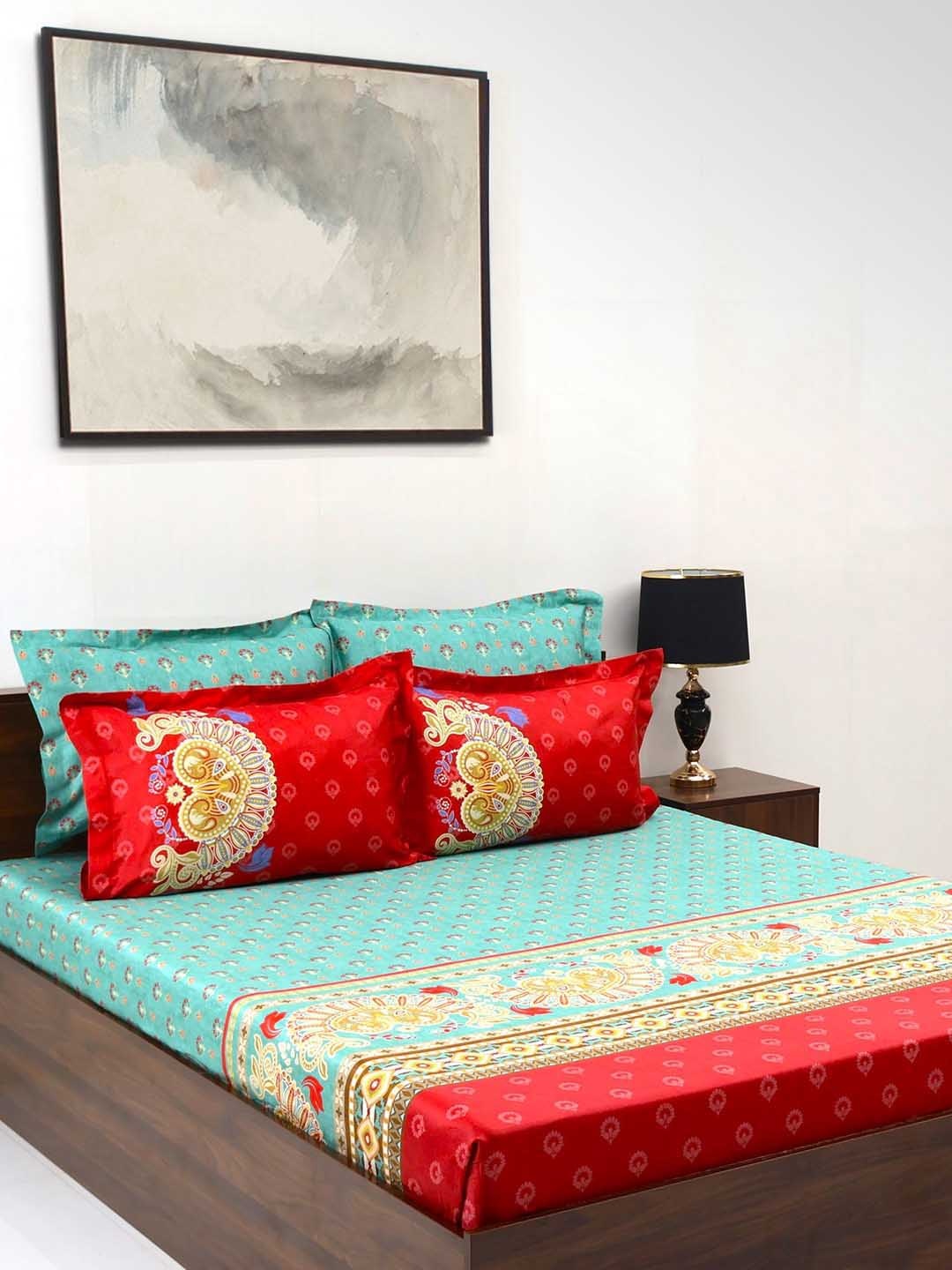BOMBAY DYEING Celebrating India Green Printed Cotton 300 TC King Bedsheet Set 2.74 x 2.74m
BOMBAY DYEING Celebrating India Green Printed Cotton 300 TC King Bedsheet Set 2.74 x 2.74m