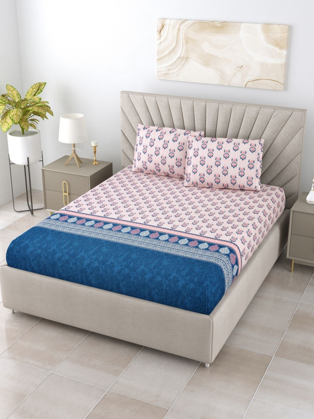 BOMBAY DYEING Thyme Pink Floral Printed Cotton 210 TC King Bedsheet Set 2.74 x 2.74 m
BOMBAY DYEING Thyme Pink Floral Printed Cotton 210 TC King Bedsheet Set 2.74 x 2.74 m