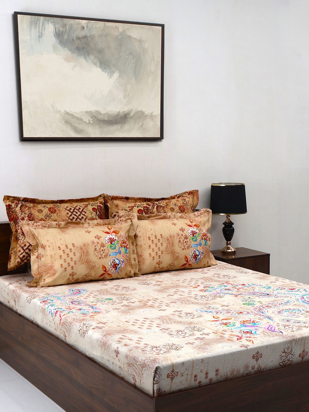 BOMBAY DYEING Ethnicity Beige Ethnic Printed Cotton 300 TC King Bedsheet Set 2.74 x 2.74 m
BOMBAY DYEING Ethnicity Beige Ethnic Printed Cotton 300 TC King Bedsheet Set 2.74 x 2.74 m