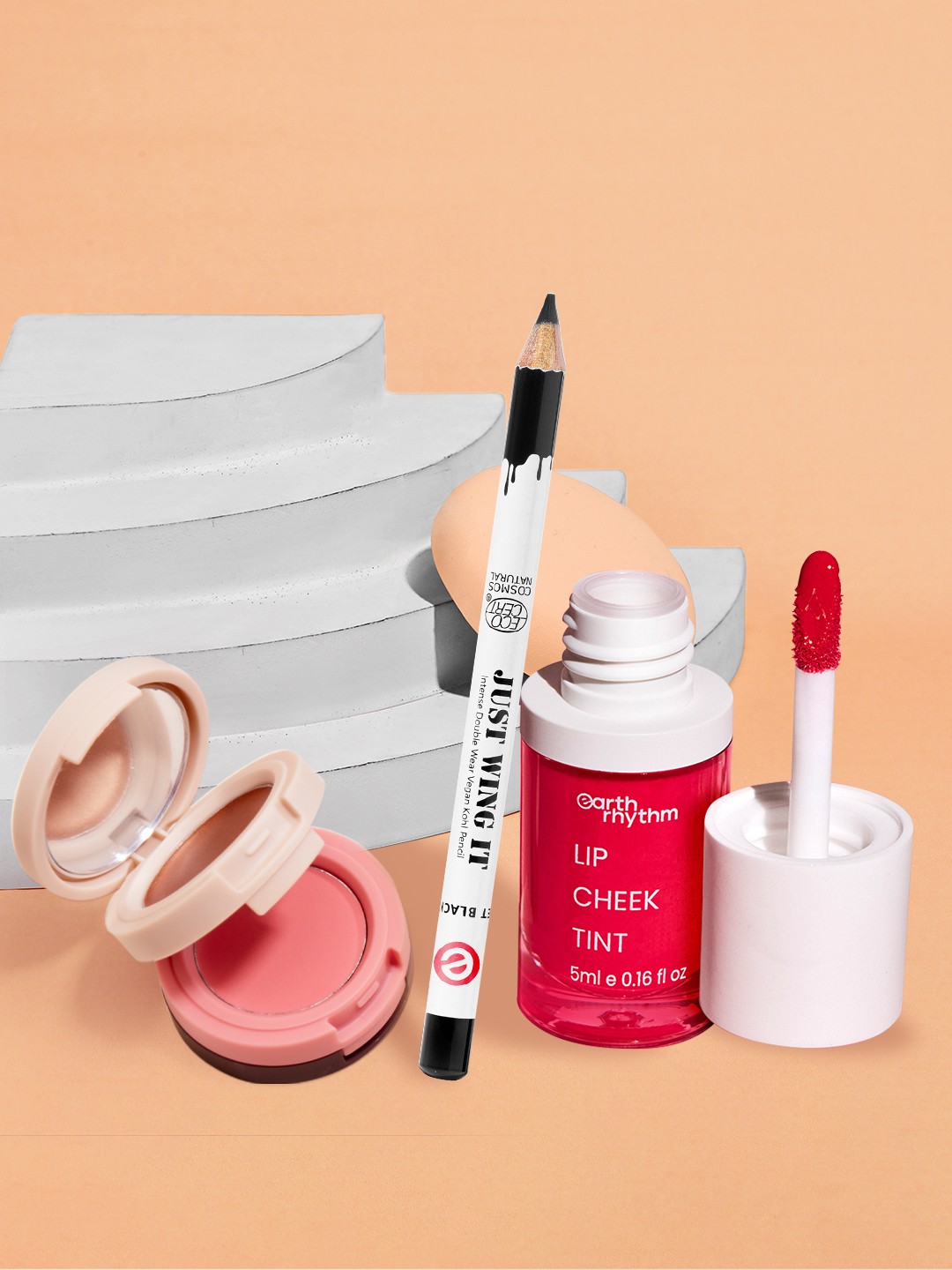Earth Rhythm Set Of 4 Face Palette 7g, Lip Cheek Tint 5ml, Kajal 1.14g & Circle Puff Combo, Pink
Earth Rhythm Set Of 4 Face Palette 7g, Lip Cheek Tint 5ml, Kajal 1.14g & Circle Puff Combo, Pink