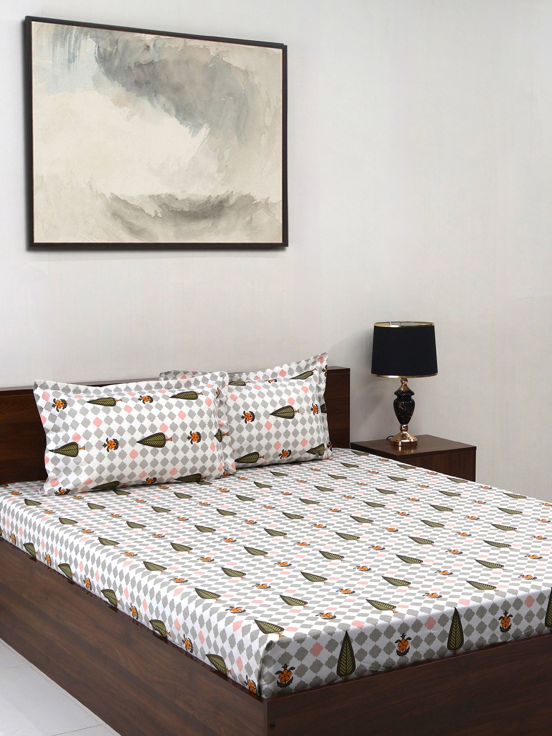 BOMBAY DYEING Cardinal Green Floral Printed Cotton 120 TC King Bedsheet Set 2.74 x 2.74m
BOMBAY DYEING Cardinal Green Floral Printed Cotton 120 TC King Bedsheet Set 2.74 x 2.74m
