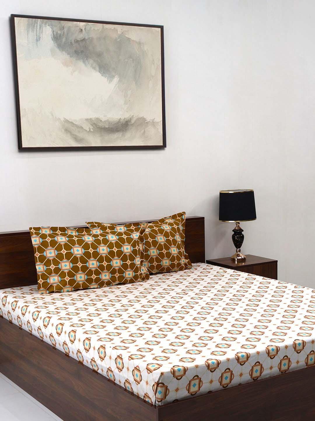 BOMBAY DYEING Aster Brown Geometric 100 TC Cotton Queen Bedsheet Set-2.24 m X 2.44 m
BOMBAY DYEING Aster Brown Geometric 100 TC Cotton Queen Bedsheet Set-2.24 m X 2.44 m