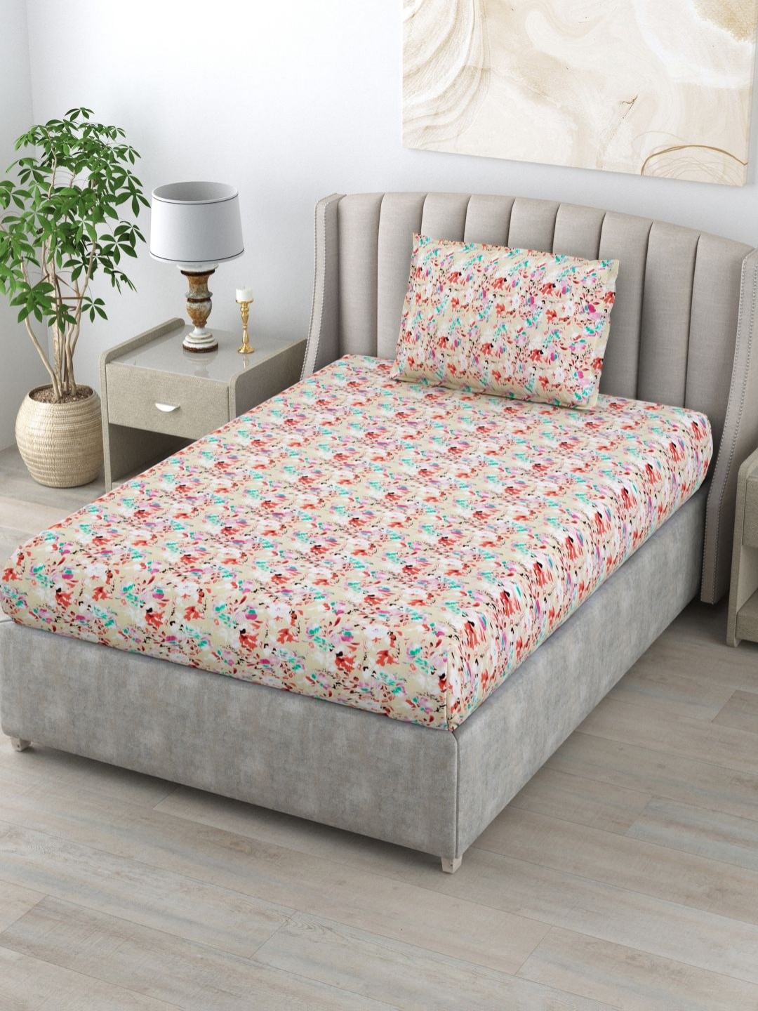 BOMBAY DYEING Dream Lover Brown Floral Cotton 104 TC Single Bedsheet Set 2.24 x 1.4m
BOMBAY DYEING Dream Lover Brown Floral Cotton 104 TC Single Bedsheet Set 2.24 x 1.4m