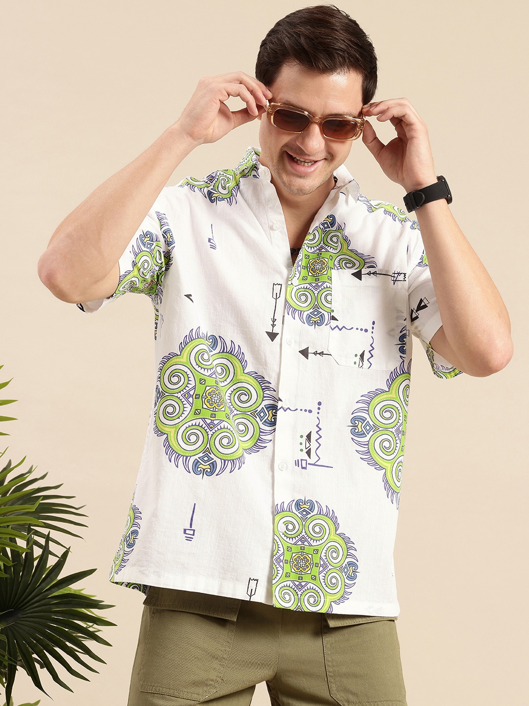 Mast & Harbour Pure Cotton Ethnic Printed Drop-Shoulder Sleeves Regular Fit Casual Shirt, White
Mast & Harbour Pure Cotton Ethnic Printed Drop-Shoulder Sleeves Regular Fit Casual Shirt, White