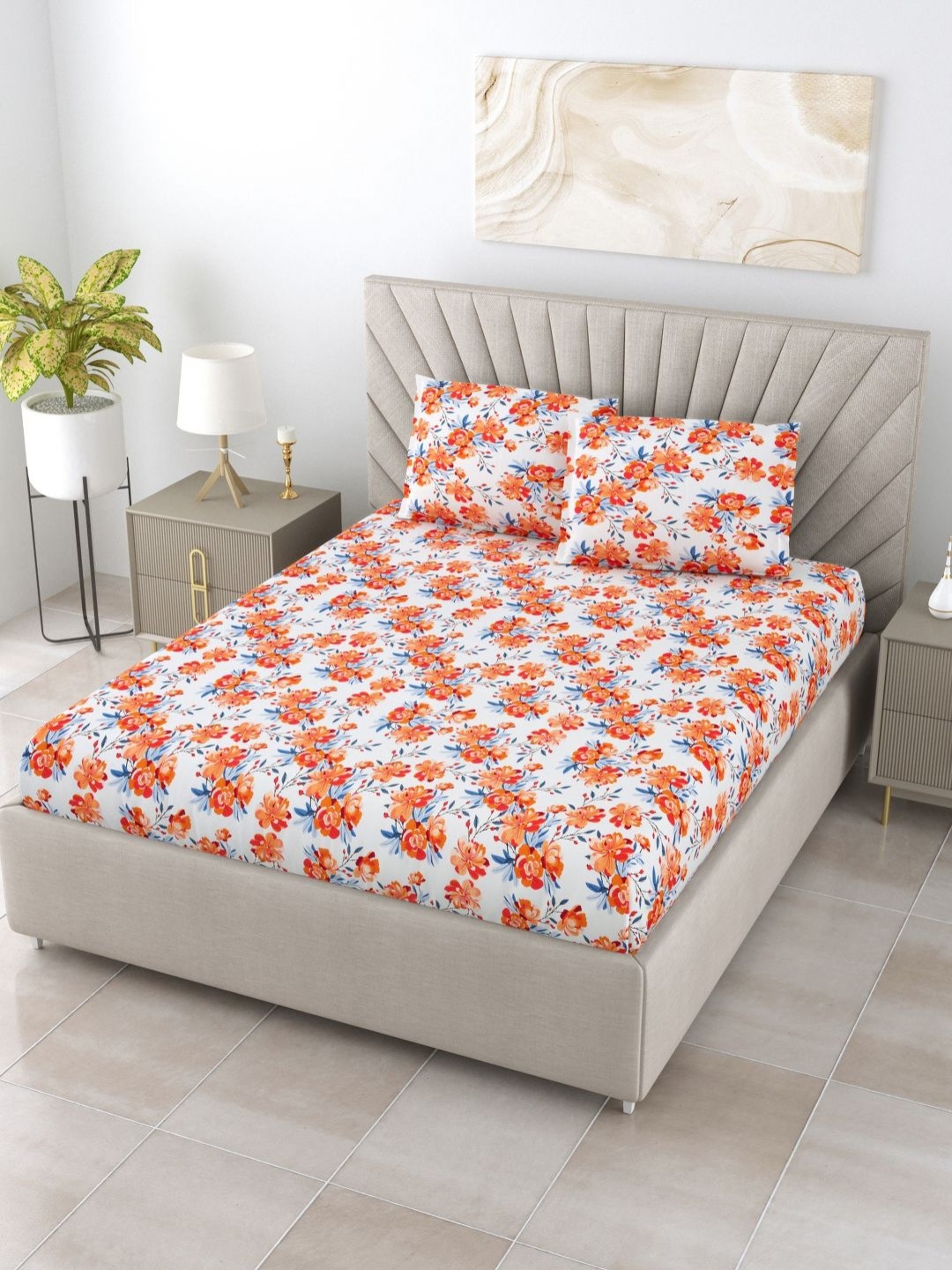 BOMBAY DYEING Florentine White Floral Pure Cotton 144TC Queen Bedsheet Set 2.28 m X 2.54m
BOMBAY DYEING Florentine White Floral Pure Cotton 144TC Queen Bedsheet Set 2.28 m X 2.54m