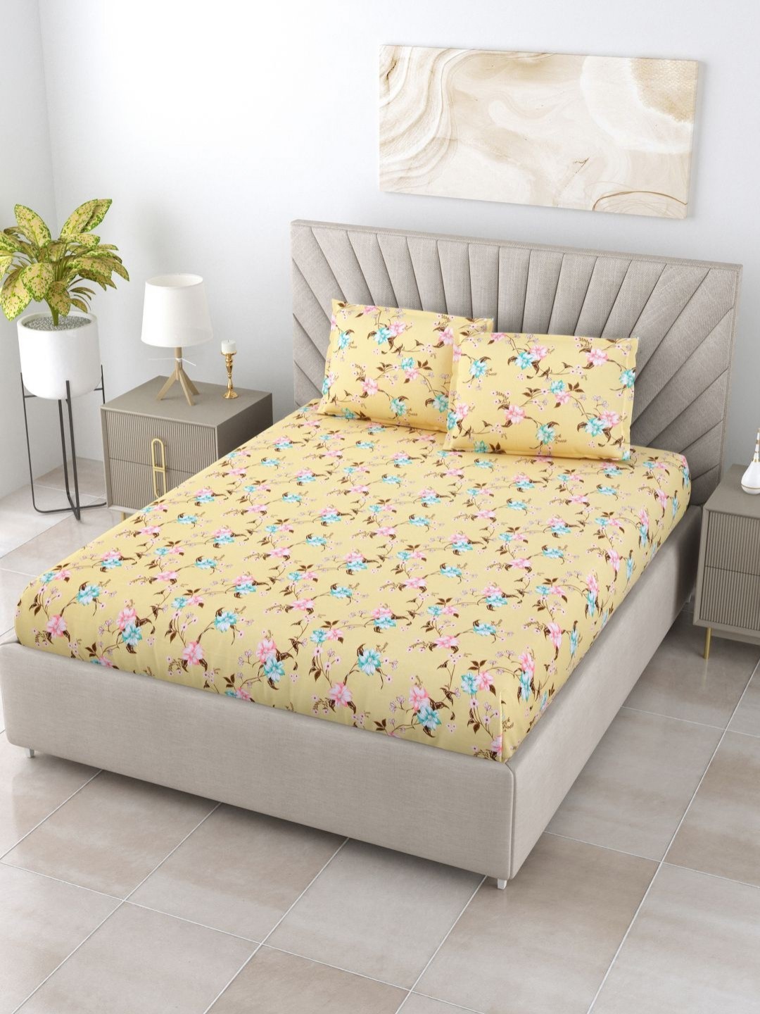 BOMBAY DYEING Florentine Mustard Pure Cotton 144 TC Queen Bedsheet Set 2.28 m X 2.54m
BOMBAY DYEING Florentine Mustard Pure Cotton 144 TC Queen Bedsheet Set 2.28 m X 2.54m