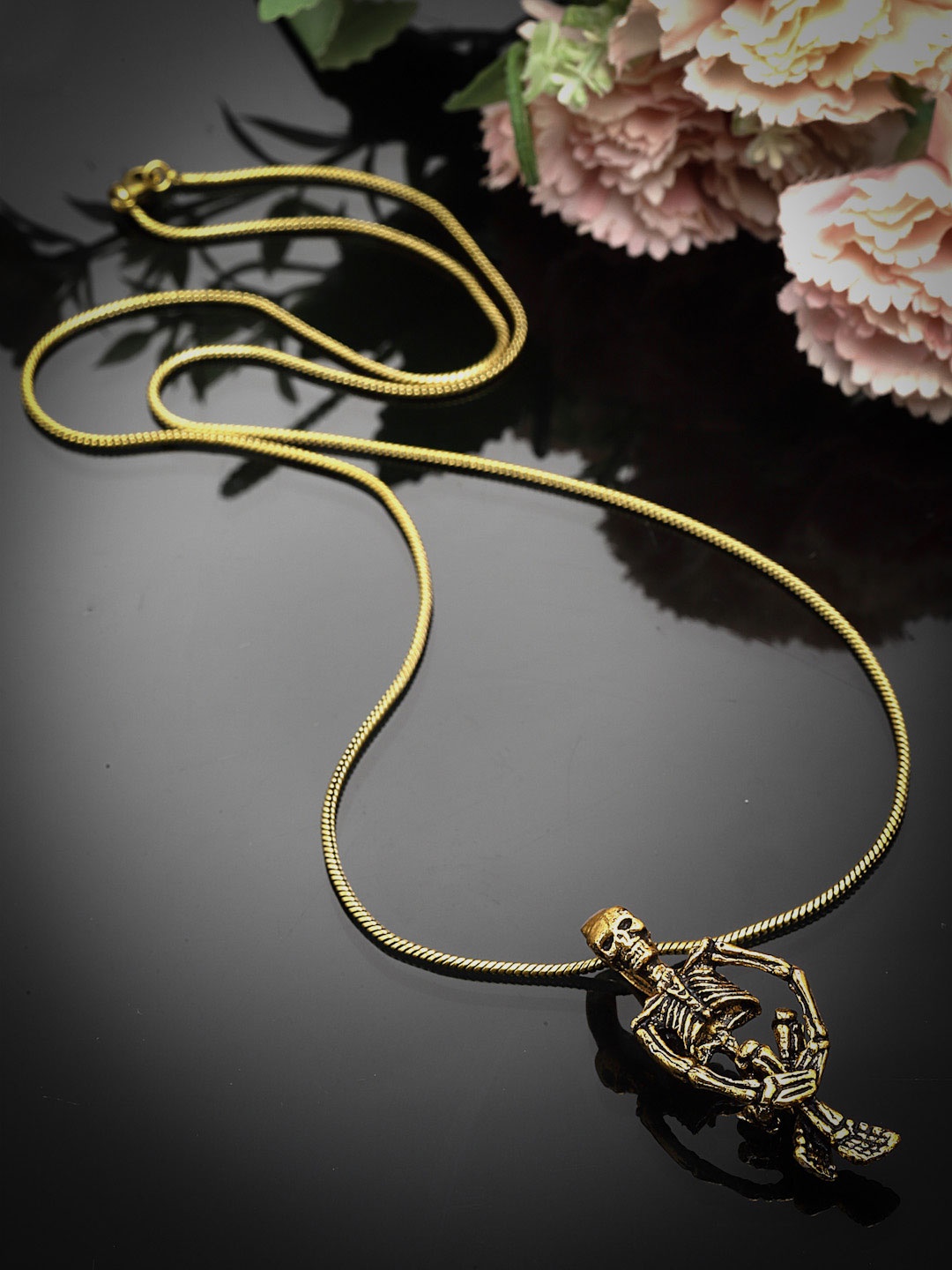 Sanjog Gold-Plated Hanging Skeleton-Shaped Gothic Halloween Pendant With Chain, Silver
Sanjog Gold-Plated Hanging Skeleton-Shaped Gothic Halloween Pendant With Chain, Silver