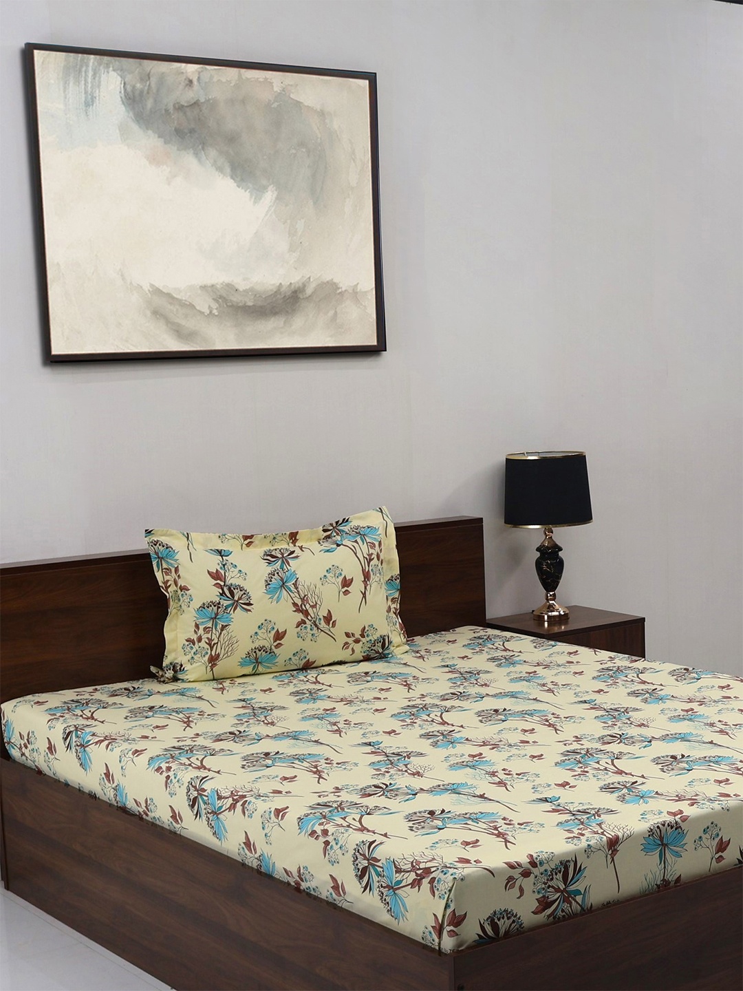 BOMBAY DYEING Brown & White Floral Cotton 140 TC Single Bedsheet Set-1.50 m X 2.28 m
BOMBAY DYEING Brown & White Floral Cotton 140 TC Single Bedsheet Set-1.50 m X 2.28 m
