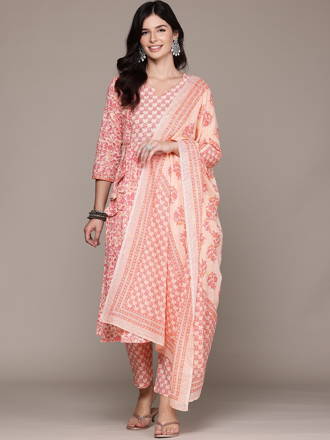 Readiprint Floral Printed Pleated Pure Cotton Kurta with Palazzos & With Dupatta, Pink
Readiprint Floral Printed Pleated Pure Cotton Kurta with Palazzos & With Dupatta, Pink