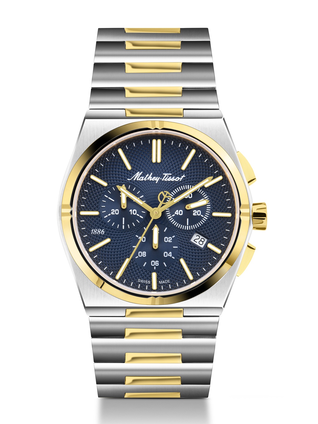 Mathey-Tissot Men Swiss Made Zeus Chrono Two Tone Stainless Steel Quartz Watch - H118CHBBU, Grey
Mathey-Tissot Men Swiss Made Zeus Chrono Two Tone Stainless Steel Quartz Watch - H118CHBBU, Grey