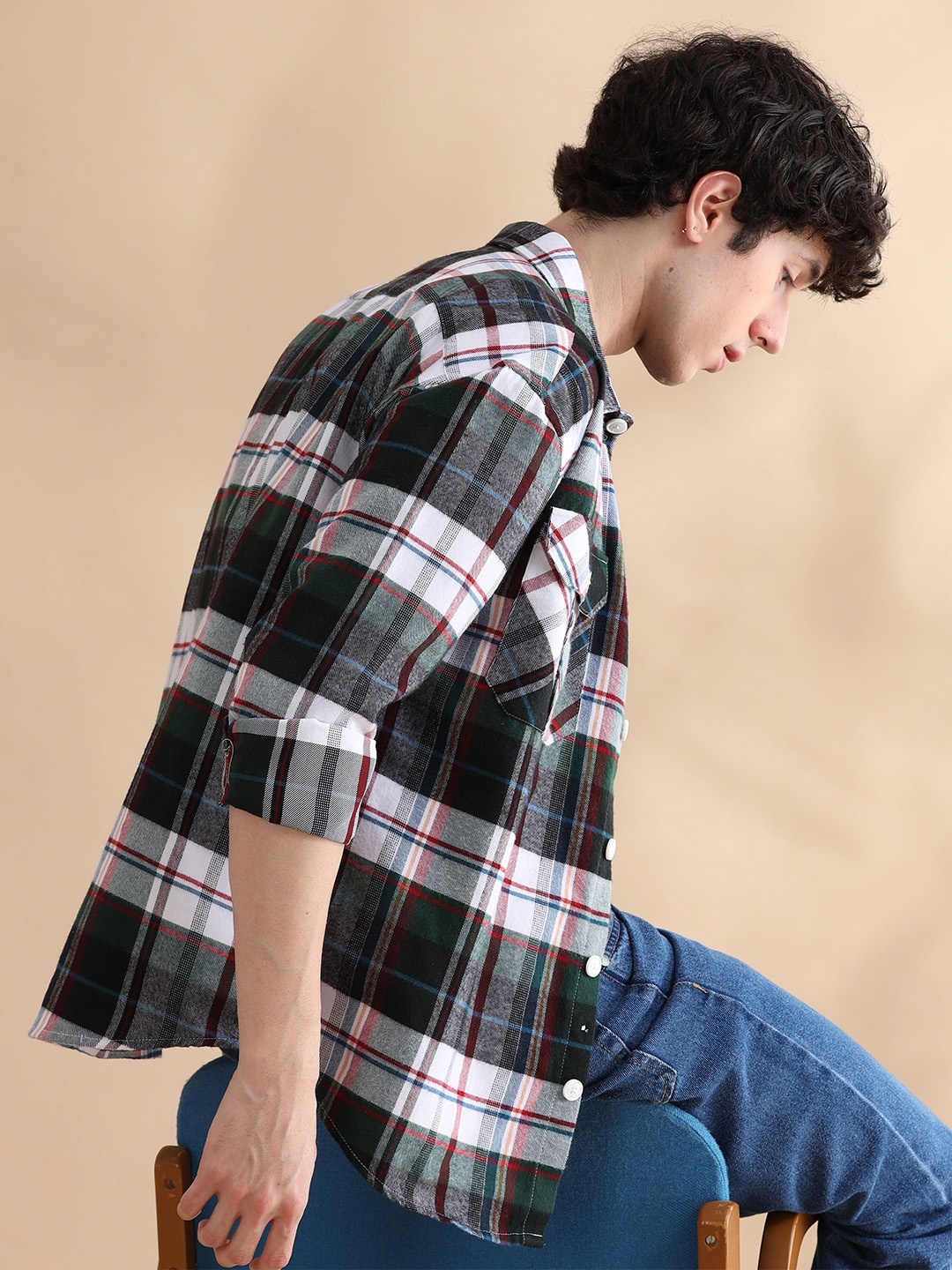 Bushirt Men Relaxed Spread Collar Checked Cotton Oversized Casual Shirt, Brown
Bushirt Men Relaxed Spread Collar Checked Cotton Oversized Casual Shirt, Brown