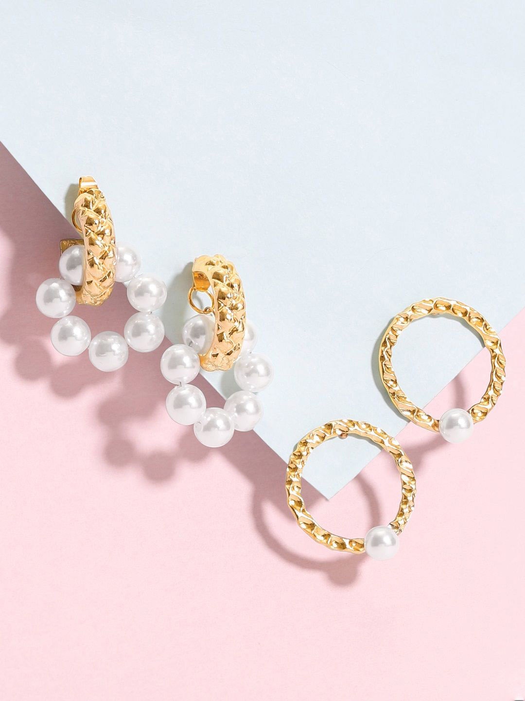 Rubans Set of 2 18K Gold-Plated Textured Hoops & Pearl-Accented Circular Earrings Set
Rubans Set of 2 18K Gold-Plated Textured Hoops & Pearl-Accented Circular Earrings Set