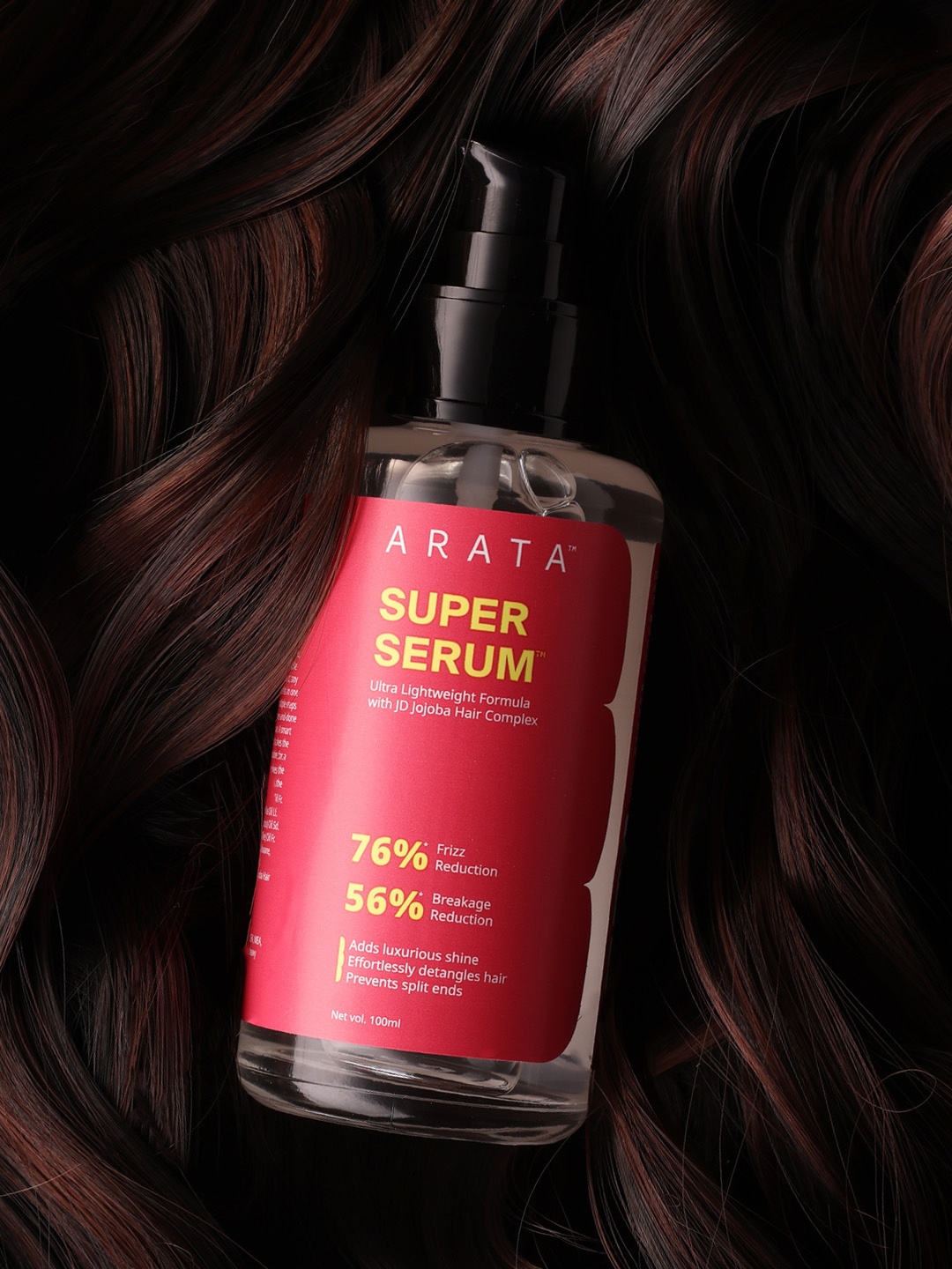 ARATA Super Hair Serum with JD Jojoba Hair Complex for Frizz & Breakage Reduction - 100 ml, Red
ARATA Super Hair Serum with JD Jojoba Hair Complex for Frizz & Breakage Reduction - 100 ml, Red