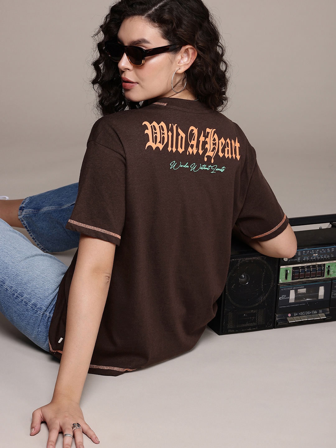 The Roadster Life Co. Typography Printed Drop-Shoulder Sleeves Oversized T-shirt, Coffee brown
The Roadster Life Co. Typography Printed Drop-Shoulder Sleeves Oversized T-shirt, Coffee brown