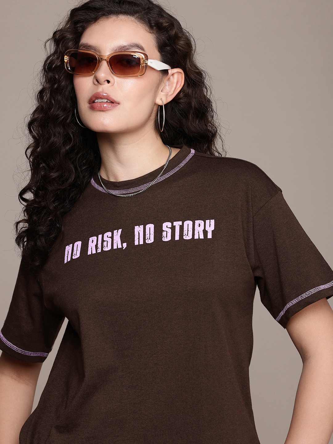 The Roadster Life Co. Typography Printed Drop-Shoulder Sleeves Oversized T-shirt, Coffee brown
The Roadster Life Co. Typography Printed Drop-Shoulder Sleeves Oversized T-shirt, Coffee brown