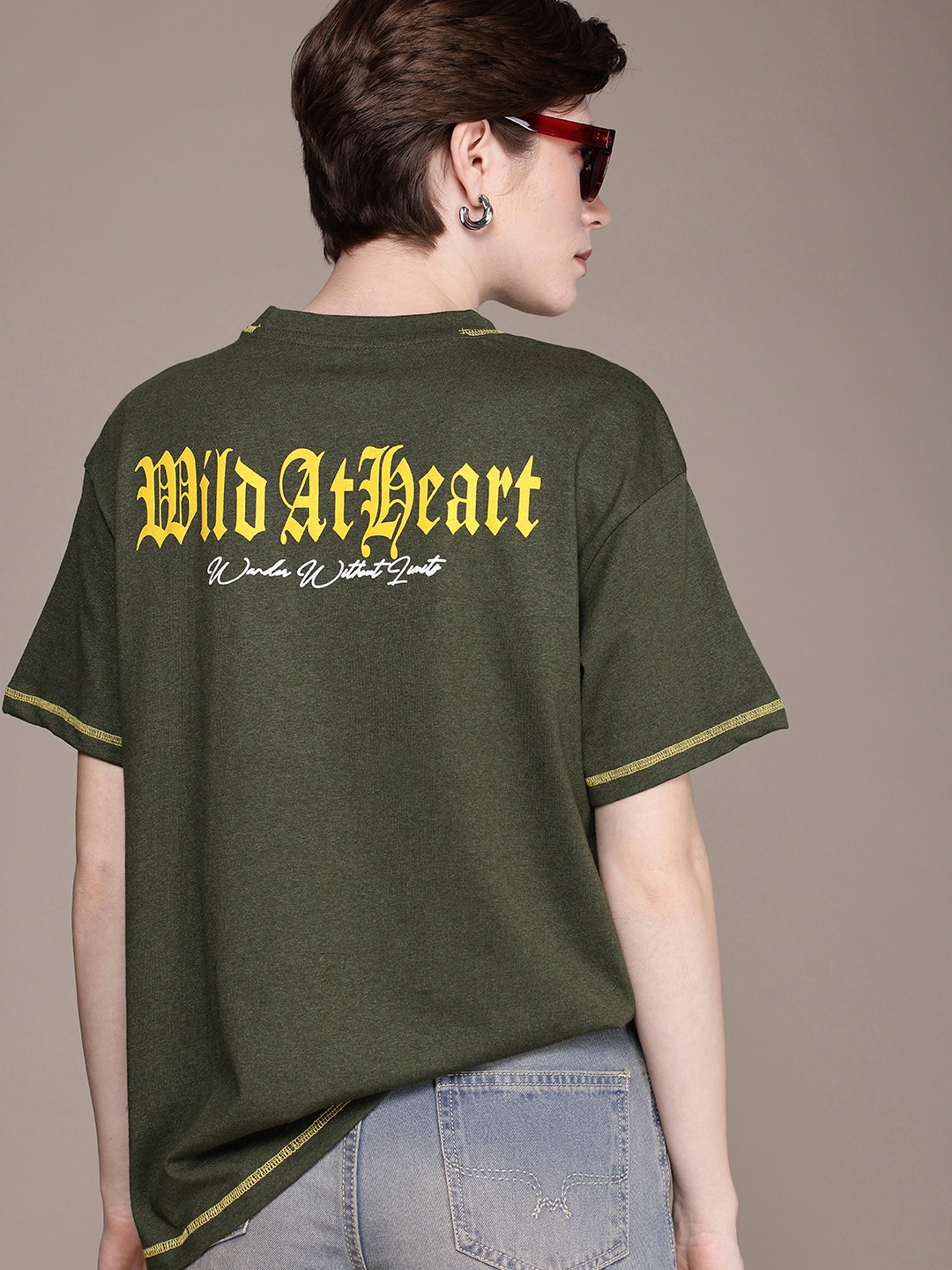 The Roadster Life Co. Typography Printed Drop-Shoulder Sleeves Oversized T-shirt, Olive
The Roadster Life Co. Typography Printed Drop-Shoulder Sleeves Oversized T-shirt, Olive