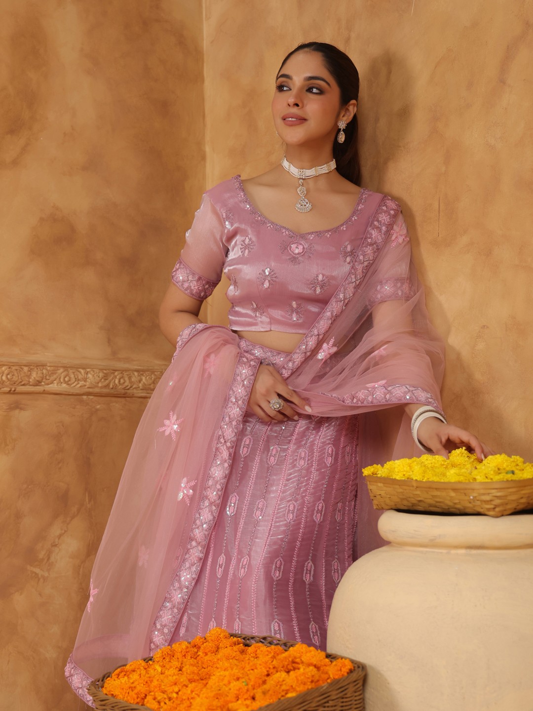 Janasya Embroidered Sequinned Semi-Stitched Lehenga & Unstitched Blouse With Dupatta, Pink
Janasya Embroidered Sequinned Semi-Stitched Lehenga & Unstitched Blouse With Dupatta, Pink