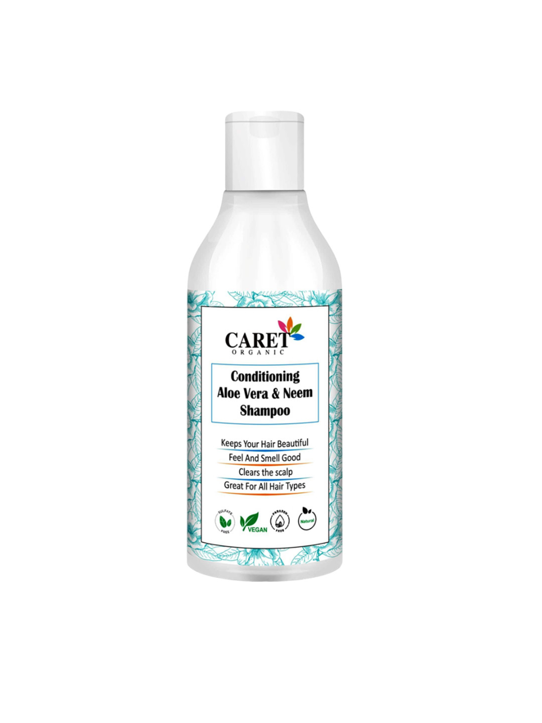 CARET ORGANIC Conditioning Vegan Aloevera & Neem Shampoo - 300 ml, White 
CARET ORGANIC Conditioning Vegan Aloevera & Neem Shampoo - 300 ml, White