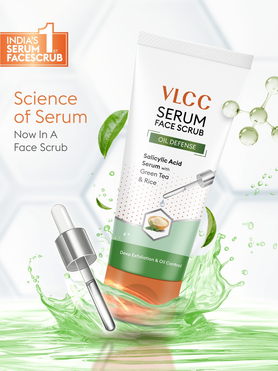 VLCC Oil Defense Serum Face Scrub with Salicylic Acid Green Tea & Rice - 150 g, White
VLCC Oil Defense Serum Face Scrub with Salicylic Acid Green Tea & Rice - 150 g, White