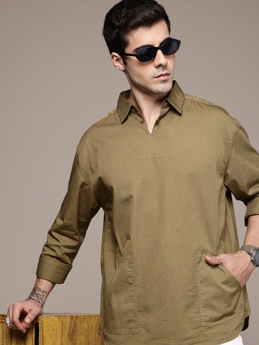 The Roadster Life Co. Pure Cotton Drop-Shoulder Sleeves Relaxed Fit Casual Shirt, Olive
The Roadster Life Co. Pure Cotton Drop-Shoulder Sleeves Relaxed Fit Casual Shirt, Olive
