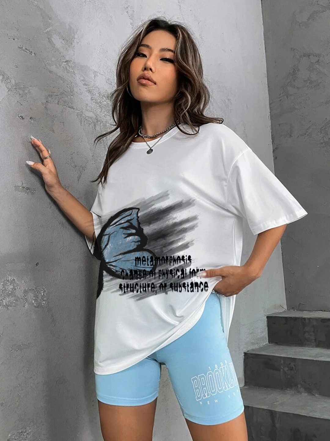 Stylecast X Hersheinbox Printed Pure Cotton Drop-Shoulder Oversized Longline T-shirt, White
Stylecast X Hersheinbox Printed Pure Cotton Drop-Shoulder Oversized Longline T-shirt, White