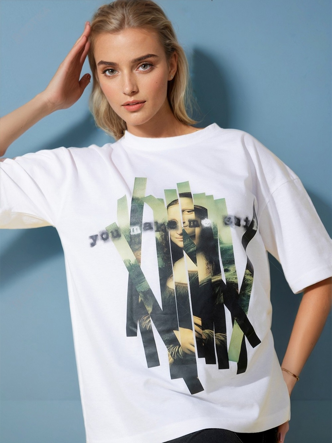 Stylecast X Hersheinbox Pure Cotton Printed Drop-Shoulder Sleeves Oversized T-shirt, White
Stylecast X Hersheinbox Pure Cotton Printed Drop-Shoulder Sleeves Oversized T-shirt, White