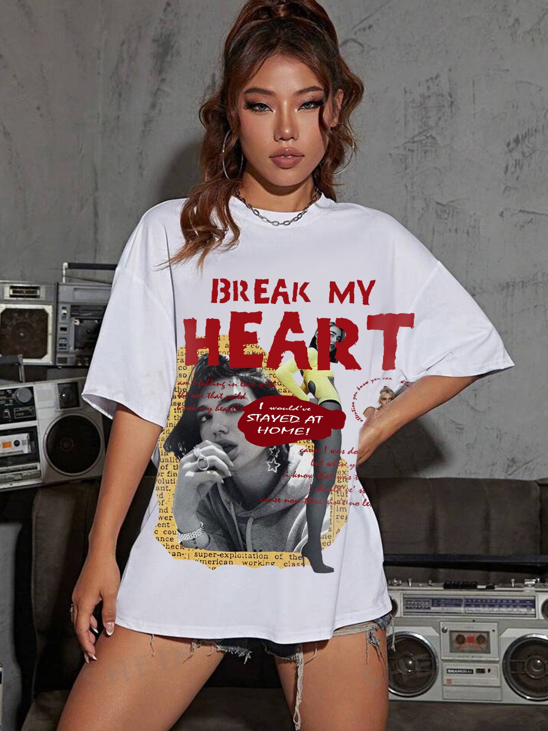 Stylecast X Hersheinbox Printed Drop-Shoulder Sleeves Oversized Pure Cotton T-shirt, White
Stylecast X Hersheinbox Printed Drop-Shoulder Sleeves Oversized Pure Cotton T-shirt, White