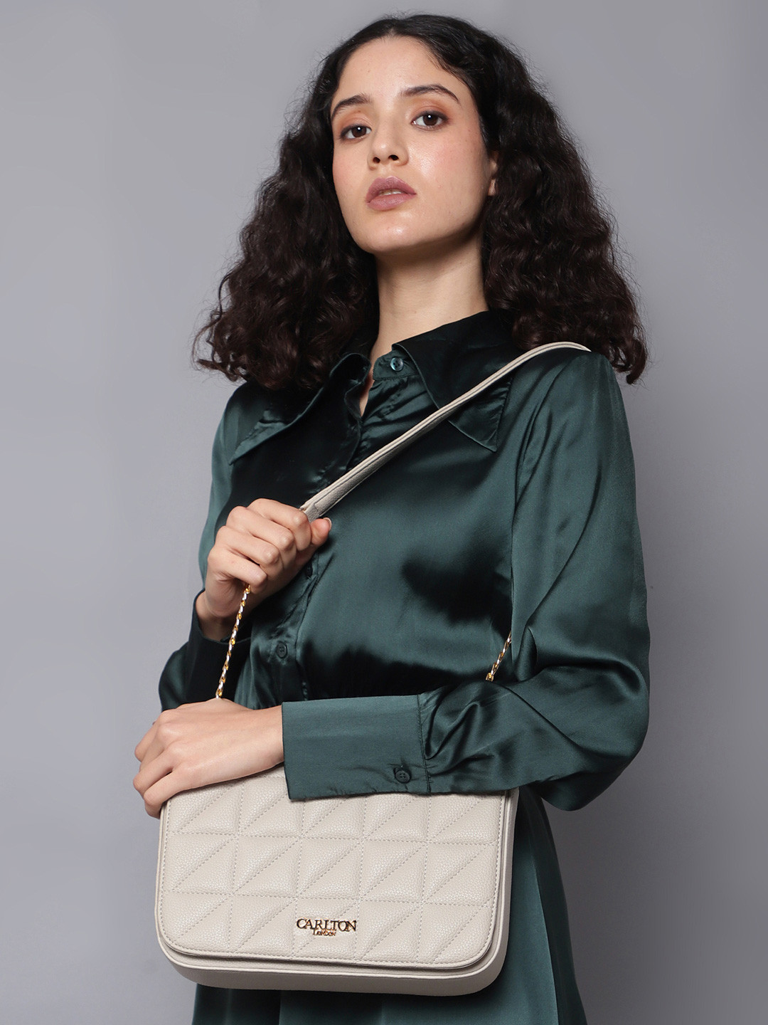 Carlton London Women Textured Structured Leather Handheld Bag, Beige
Carlton London Women Textured Structured Leather Handheld Bag, Beige